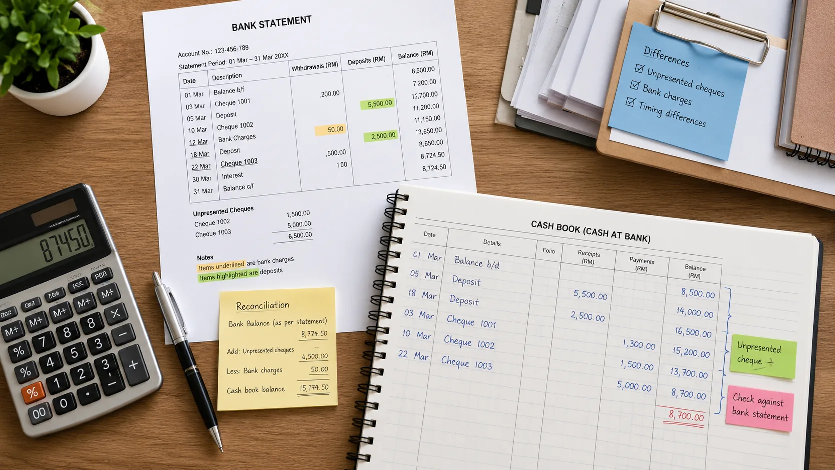 Bank Reconciliation Statements for O-Level POA