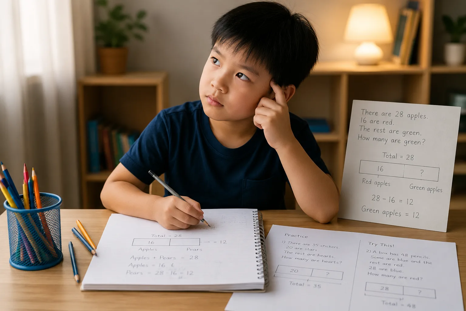 Problem Sums Using Model Drawing for Primary Maths